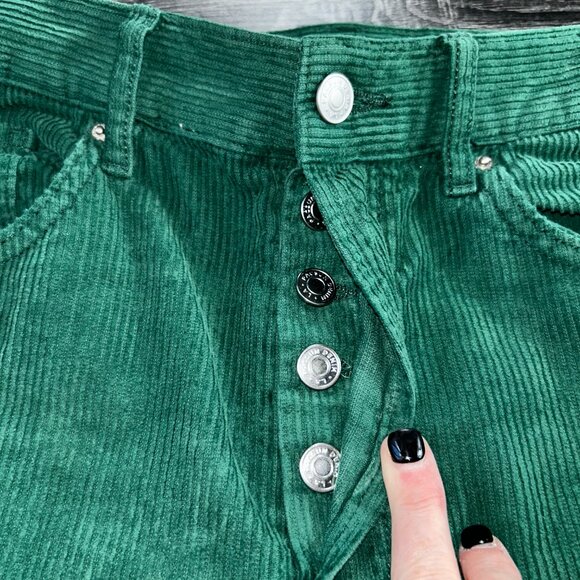 PacSun Women’s Green Corduroy Dad Jeans – Size 28 High Rise Straight Leg - Picture 4 of 6
